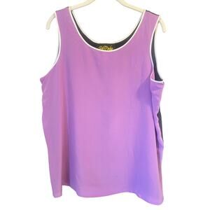 Vintage 80's Bob Mackie Wearable Art Tank 100% Silk Womens L Pink and Black